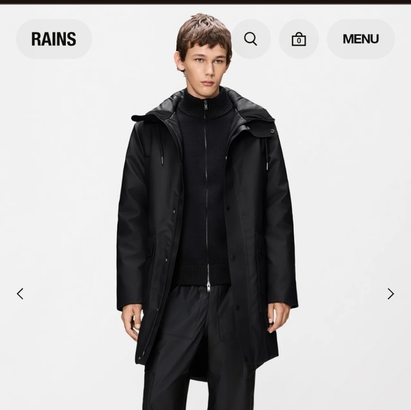 Rains Men's Sleek Black Raincoat - Picture 4 of 5